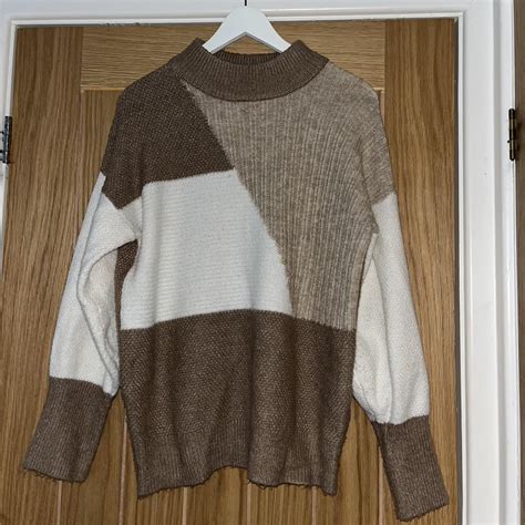 Super Cute Nude Brown Knit Jumper Worn But Great Depop