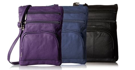 Super Soft Rfid Leather Large Crossbody Bag 9 Colors