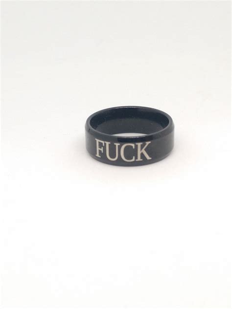 FUCK Laser Engraved Gag Gift Novelty Ring Funny Vulgar Aprils Etsy