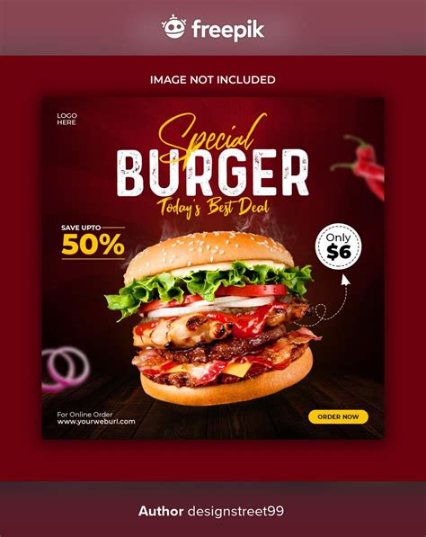 Premium Psd Special Delicious Burger Social Media Post Banner