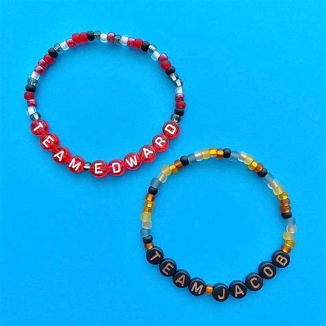 Twilight Team Edward And Team Jacob Beaded Bracelets Etsy