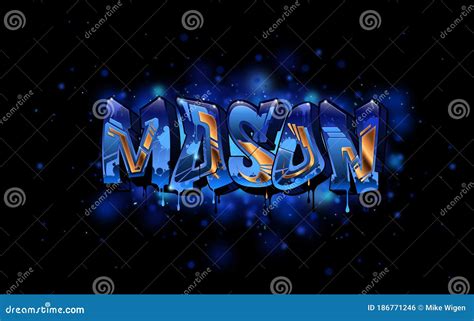 Mason Graffiti Name Royalty Free Illustration