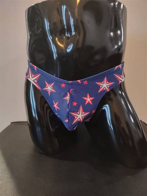 Stars Men S Swim Bikini Brief Half Back Cheeky Thong By Etsy