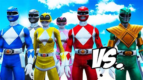 Power Rangers Vs Green Ranger Red Blue Black Yellow Pink Rangers