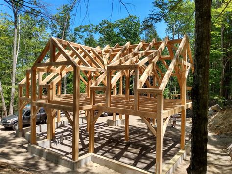 Timber Frame Garage And Guest Room Frame By Black Dog Timberworks
