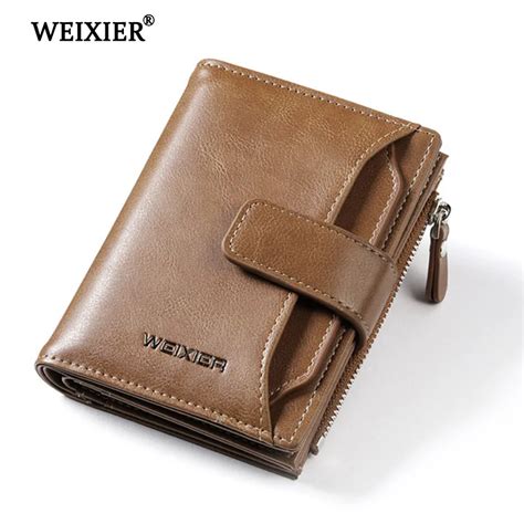 Weixier Brand Wallet Men Pu Leather Men Wallets Zipper Purse Short Male