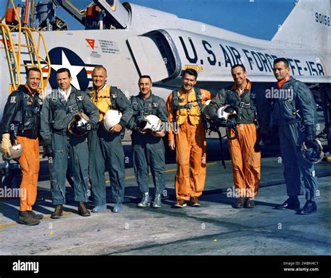 CAPE CANAVERAL FLA The Original Seven Mercury Astronauts Pose