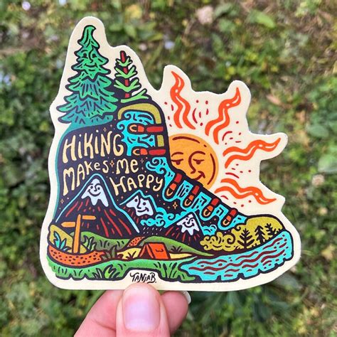 HIKING MAKES Me HAPPY Weatherproof Outdoor Sticker Vinyl Etsy