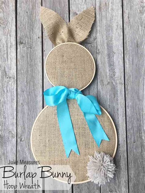 Burlap Bunny Hoop Wreath Julie Measures