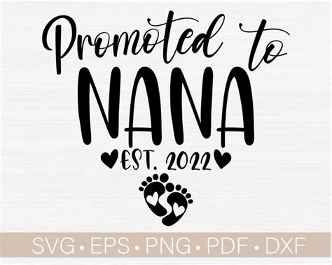 Promoted To Nana Svg Est Svg Established Year Svg New Nana Svg