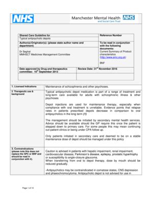 Fillable Online Mhsc Nhs Shared Care Guideline For Reference Number