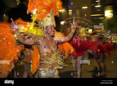 England, London. Colourful costumes on display in the parade during the ...