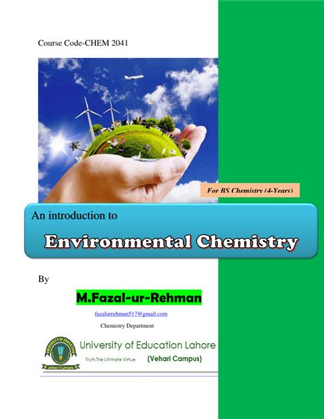 Pdf An Introduction To Environmental Chemistry