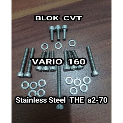 Jual Baut Set Bak Cvt Vario 160 Stainless Shopee Indonesia