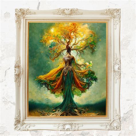 Magical Fantasy Female Tree Of Life Mother Nature Terra Gaia Goddess