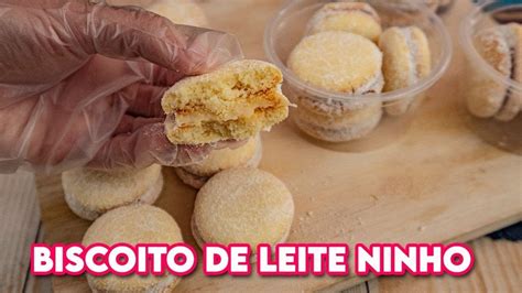 Biscoito De Leite Ninho Recheado Fa A E Venda Derrete Na Boca