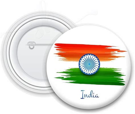 Plastic Round Indian Flag Pin Badge At ₹ 25piece Flag Badge In New