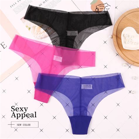 Jual Cod Wanita G String Sexy Thong Tipis Jala Low Waist Celana Dalam Lingerie Seksi C