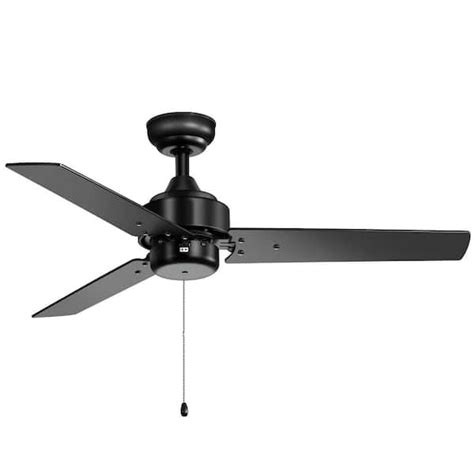 Breezary Sunil 42 In Indoor 3 Speed Black Ceiling Fan With Pull Chain