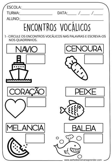 Atividades Com Encontro Vocalico 1 Ano