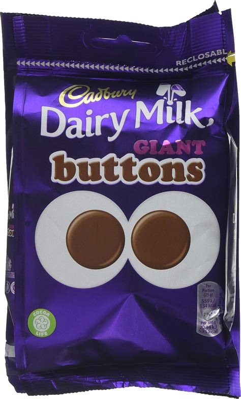 Cadbury Dairy Milk Giant Buttons Chocolate Bag 119 G Pack Of 10 Uk Grocery