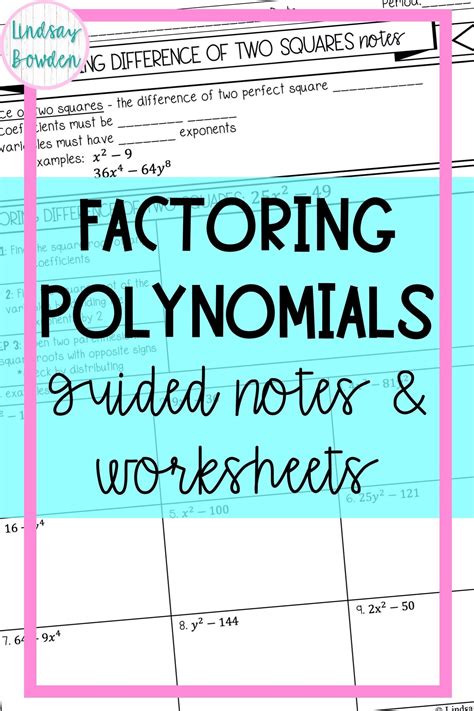 Factoring Polynomials Using Gcf Worksheets