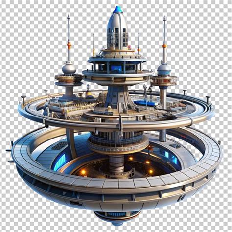 Scifi Futuristic Space Station Premium Ai Generated Psd