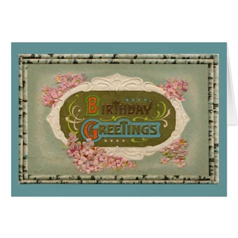 Vintage Art Nouveau Birthday Greetings Greeting Card Zazzle