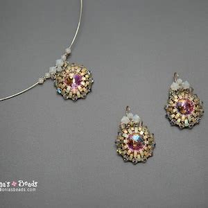 Beading Tutorial Half Tilas Pendant Necklace And Earrings Bezel Mm