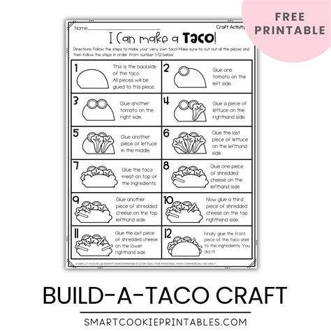 Make a Taco! Free Taco Crafting Activity (Visual Instructions Included