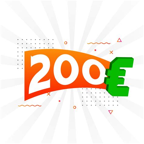 200 Euro Currency Vector Text Symbol 200 Euro European Union Money