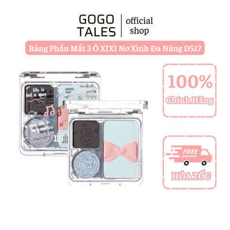 HOT Bảng Phấn Mắt Ô XIXI Nơ Xinh Đa Năng Ba Màu Tông Đất Lấp Lánh Cho Người Mới Bắt Đầu D