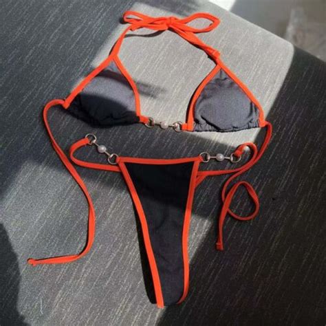 New Sexy Mini Bikini Shiny Women Brazilian G String Set Thong Swimwear Swimsuits Ebay