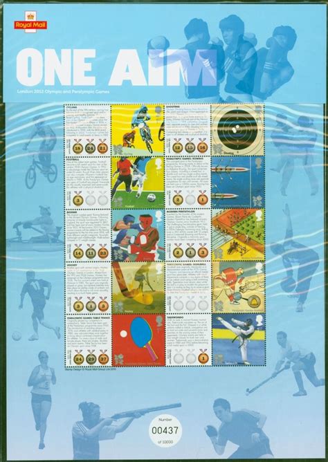 Gb Smiler Sheet One Aim London 2012 Olympics And Paralympics Games Stamp
