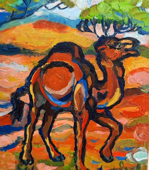 Camel Painting Animal Original Art Impasto Oil Painting Small Etsy