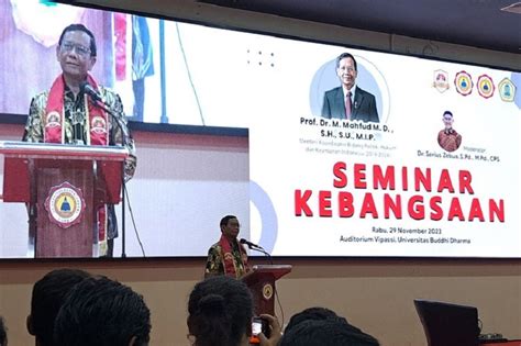 Isi Seminar Kebangsaan Mahfud Enggak Usah Kampanye Sudah Tahulah Mau