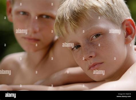 Two Young Boys Stock Photo Alamy