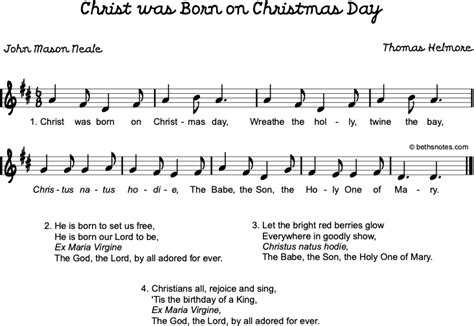 Christ was Born on Christmas Day - Beth's Notes