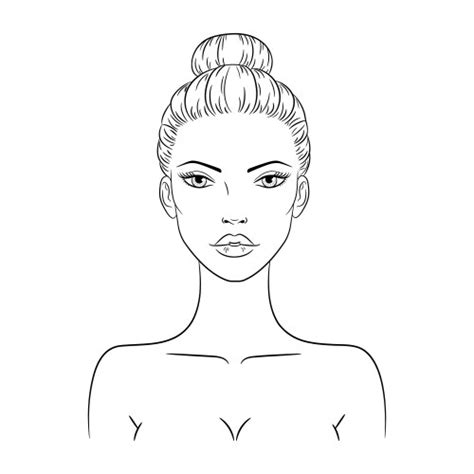 Nude Girl Outline Isolated On White Royalty Free Vector