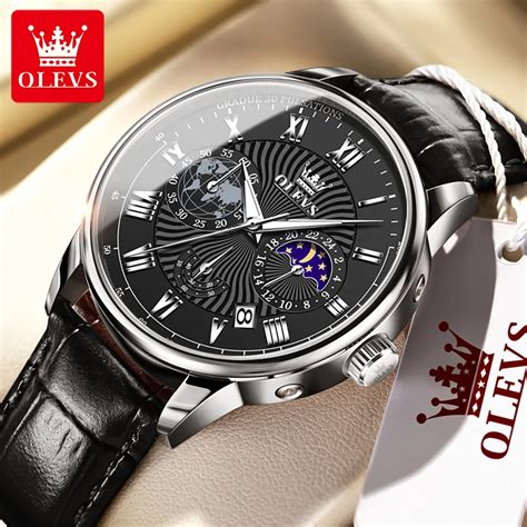 OLEVS-Mens-Watches-Top-Brand-Luxury-Leather-Multifunction-Moon-Phase-24 ...