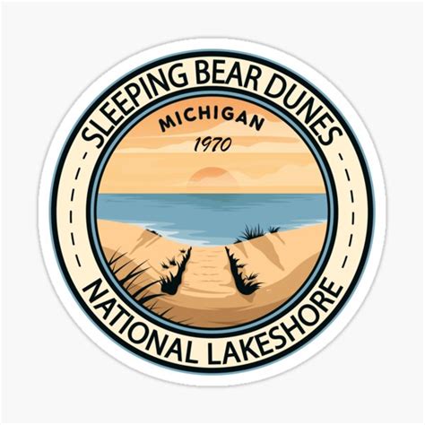 Sleeping Bear Dunes National Lakeshore Michigan Badge Sticker For