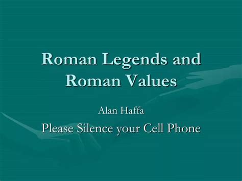 Roman Values List