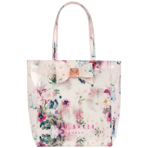 Ted Baker Printed Bow Small Icon Shopper Bag In Multicolor Shell Lyst