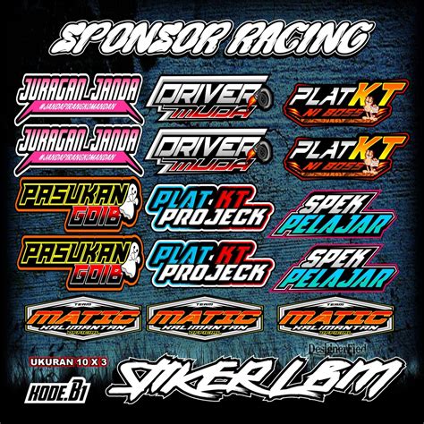 Jual Stiker Sponsor Racing Motor Vinyl Glossy Sticker Race Helm