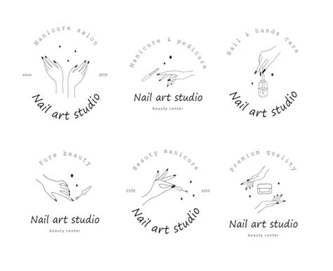 Premium Vector Collection Of Nail Art Studio Logo Isolated On White