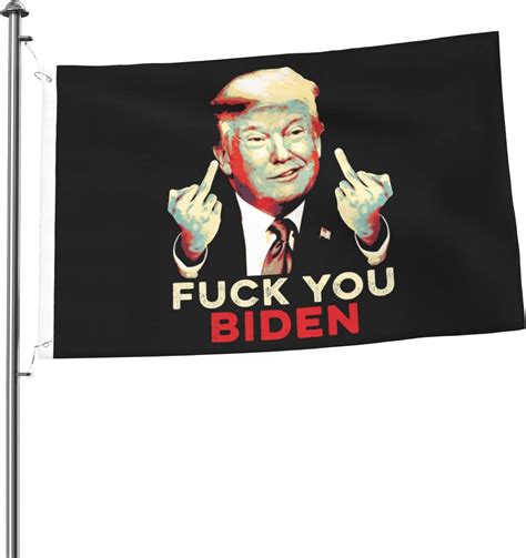 Amazon Fuck You Biden Funny Trump 2023 Middle Finger Flag Double Sided 2x3 Feet Vivid