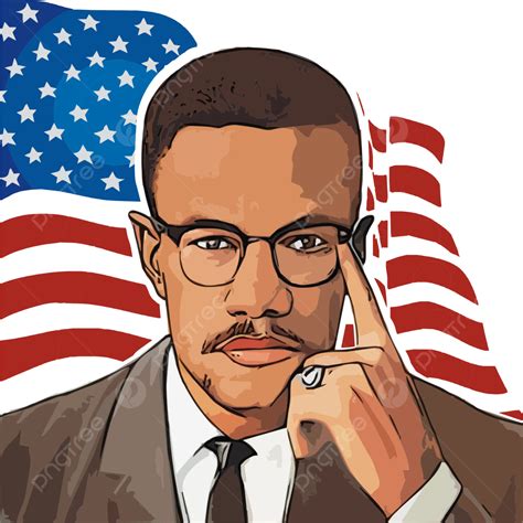 Malcolm X Clip Art Black And White
