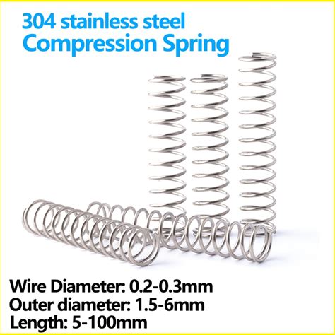 Stainless Steel Compression Spring Wire Diameter 02mm 03mm 04mm 304