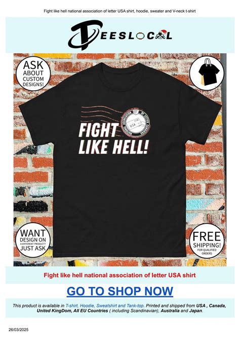 Fight like hell national association of letter USA shirt - teeslocal by