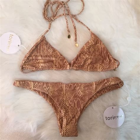 Tori Praver Swim Tori Praver Snake Nude Bikini Top Only No Bottom Poshmark